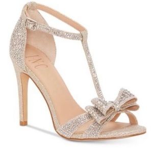 Size 10 Sparkly Heels with Crystal incrusted bow tie